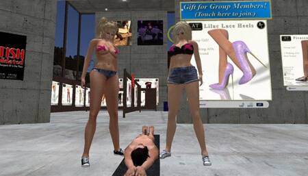 Chloe and Athena Trample Slave in Converse Sneakers