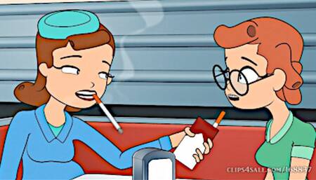 Pregnant Smoking Stepmother Teaches Stepdaughter how to Smoke: A Girl Starts Smoking Story