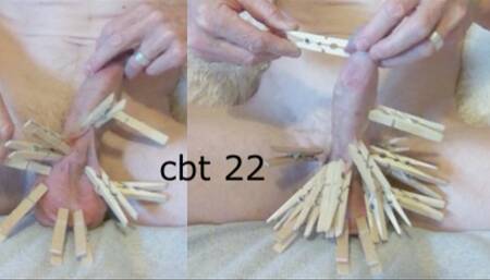 solo cbt 22 - hung solo amateur cbt clothespins galore