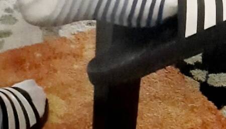 Dangling and footjob in socks 22's Autumn