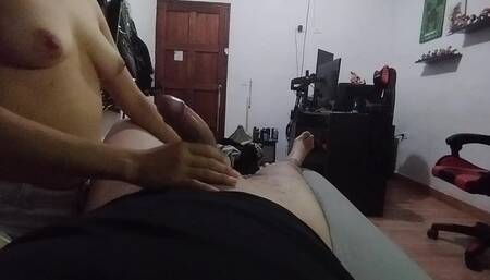 Young Girl Starts It by Sucking Me but She Can't Stand the Desire to Ride My Cock