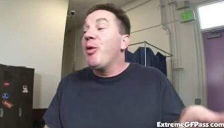 Glam cock sucking slut gets a dirty cumshot