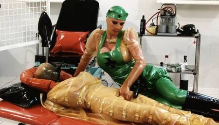 Encased in rubber cocoon - Strap-On Fucking - Piss me in face