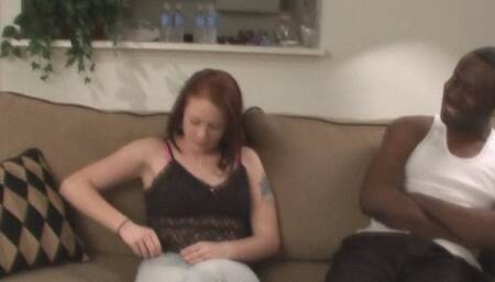Redhead Jessica Jerks Of Big Black Dick Till He Cums On Himself! (wmv)