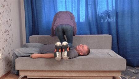 Skinny cruel college girl jumps on strong chest of her slave, vf2365h 720p