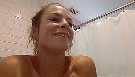 **VR 360** Teased In The Bathroom By Sexy Giantess Nathalia & Nikki Brooks