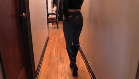 STUCK AND MADE TO ORGASM - Bondage, Vibed, Boots, Struggle - MP4