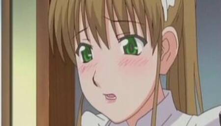 Anime maid masturbates to thoughts of her boss