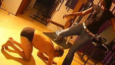 Body Kicking - Goddess Valeska & Osel - MP4 Clip