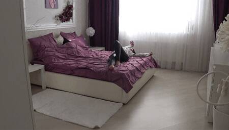 Victorias blown raspberries on MY belly Qd