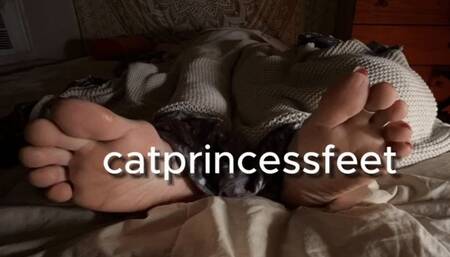 Secretly spy my soles as i sleep, feet in your face, Red pink toes