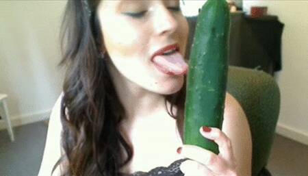 Giant Cucumber Lick, Suck, Chew and Swallow!