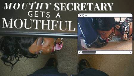 Mouthy Secretary Gets A Mouthful! - POV UNDER DESK BOOT WORSHIP 4K