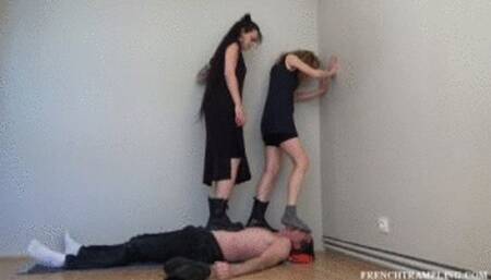 2188 Socks trampling with Jina and Camille