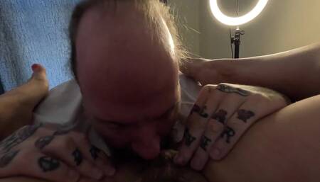 (her POV) White Mature Papi Eats Young Latina's Pussy Until the Camera Breaks