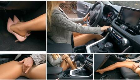 MASTURBATION PREMIERE: Sexy Emily cranks RAV4 hard and masturbates till real orgasm