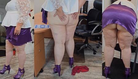 BBW - Boss caught secretary masturbating at her desk and fired her (first day on the job) - creampie kinky BBW SSBBW POV worship (big butt, big booty, big ass, huge ass, big tits, big boobs, massive ass)