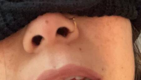 Dirty teeth with ski mask