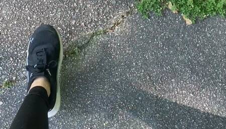 Walking in my gym shoes