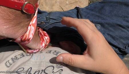 Ball stomping and crush with sexy red high heel sandals