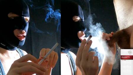 Muratti red 100s smokign BJ 4K