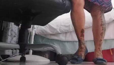 HD Foot slave gets trapped in giantesses sweaty ballet flats sweaty wrinkled soles shoeplay foot smothering tiny man