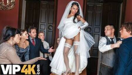 Couple starts fucking in front of the guests after wedding ceremony