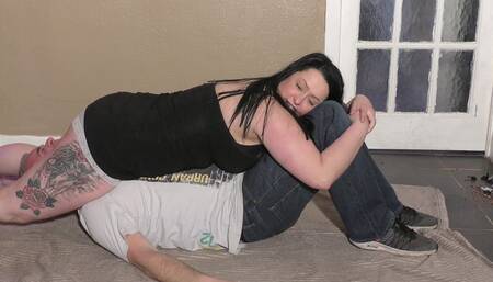 Layed On With His Head Stuck Between Her Legs FLOOR CAM (4K)