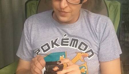 Cute Chubby Nerd Smoking in Pokemon T-shirt