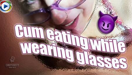 I suck his dick with glasses on then he fucks my tits before I eat his load and snatch his soul! (WMV)