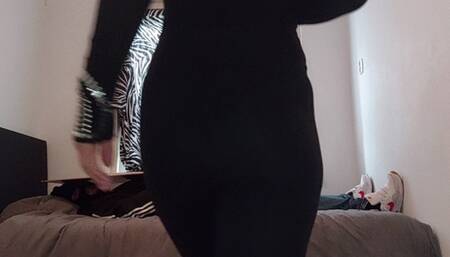 Trampling my slave while he is under a wooden board (full view)