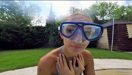 500 - Bianca in her Shiny Blue Bikini