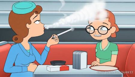 Pregnant Stepmother Teaches Stepdaughter how to Smoke: A Girl Starts Smoking Story (All White Cigarette Edition)