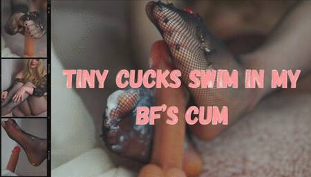 Tiny cucks swim in my boyfriend's cum 720p