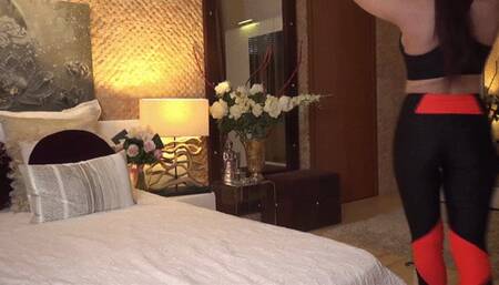 Stretching in front of my gardener