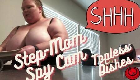 Step-Mom Spy Cam Topless Dishes - CurvyRedhead - WMV