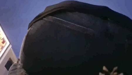 Giantess in jeans Butt Drios and fartsand stomping as she towers over you as tall as 20 story buildings Saying fee fi fo fum and catching you in her huge hand mkv