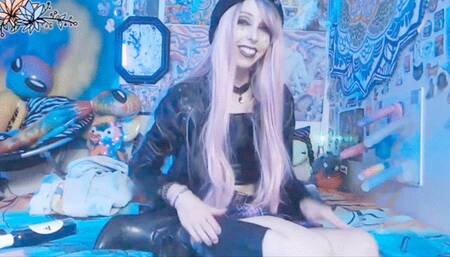 Goth Babe's Upskirt, High Kicks, + Spanking