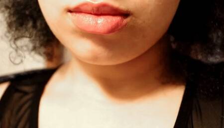 red lip gloss kisses