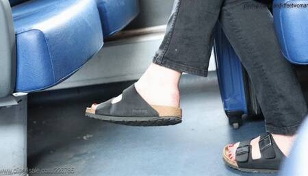 candid shoe fetish, feet in brinkestock, feel them near