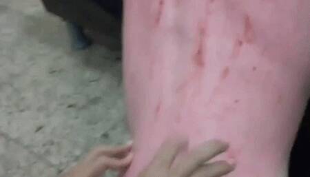 Extreme scratching from the Amazonian woman