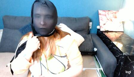 Pantyhose on face and drawstring on throat , COMBO FOR THROAT