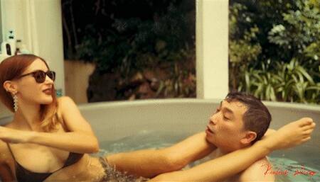 Head-scissored in the hot tub (phoneHD)