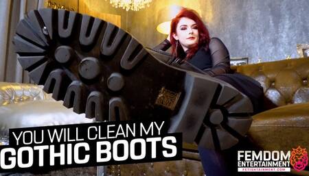 You lick my boots clean! ( Boot Fetish with Madame Moraigh ) - 640p wmv