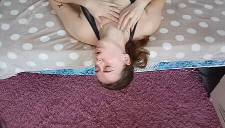 Beautiful brunette chokes on her throat cock , What started the unattended cough Part2