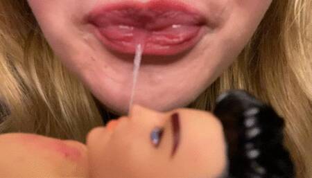 good boy get shrinked for spit shower in his face