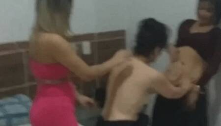 Now a woman in the scratching of two women part 2