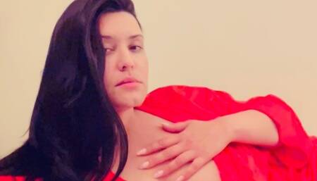 Nearly ten minutes straight of my barking cough in red satin lingerie