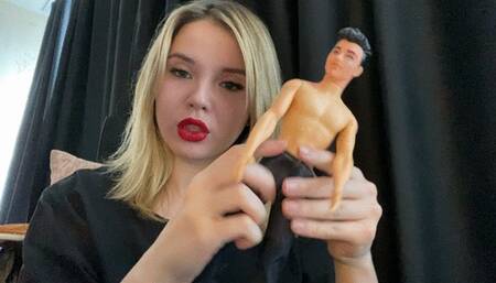 shrink you and undress to make tongue massage