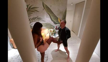 Mistress Antonia and Faith - EPIC CBT and ballbusting in stockings